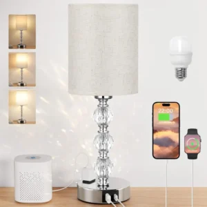 Crystal Table Lamp with USB